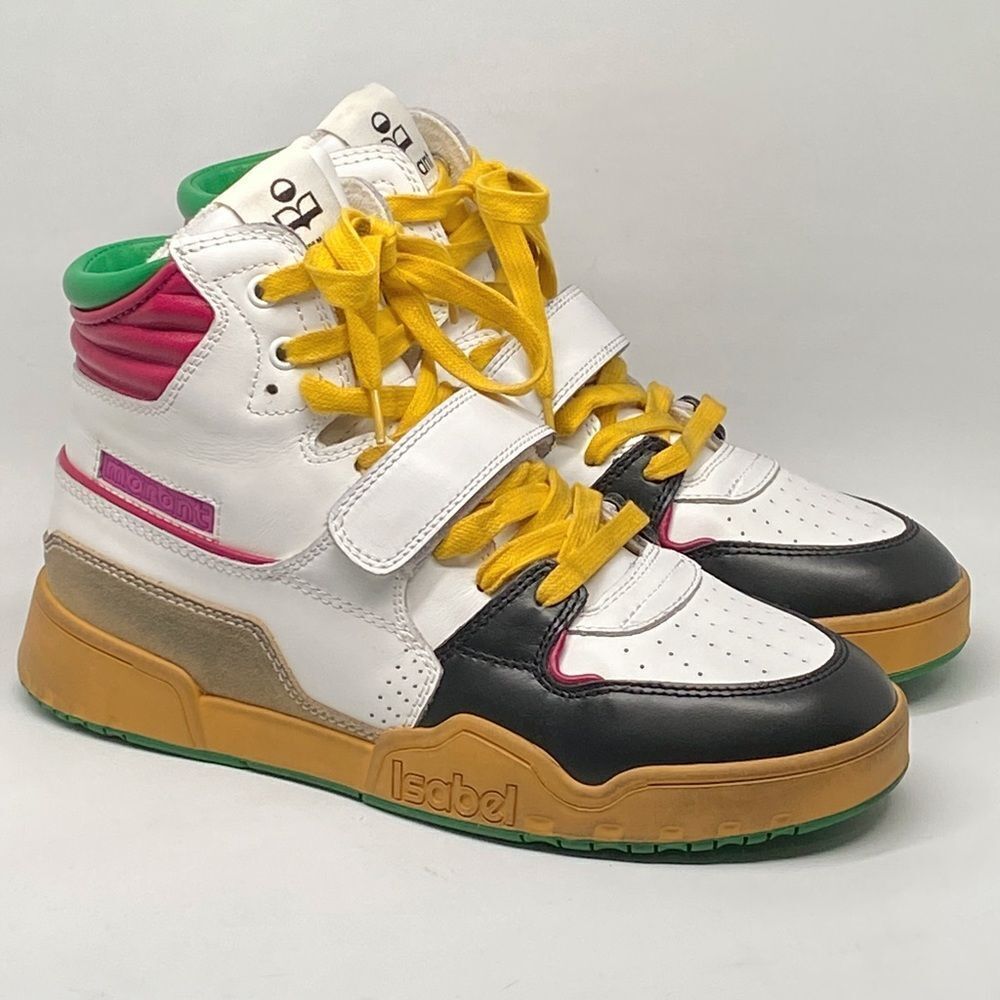 Isabel Marant Distressed Women’s Colorblock High Top Leather Sneakers size 6.5